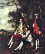 Thomas Gainsborough Peter Darnell Muilman Charles Crokatt and William Keable in a Landscape oil painting artist